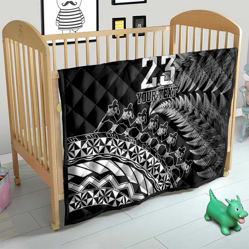 Custom Fiji New Zealand Rugby Quilt Cibi Dance with Black Fern LT9 - Polynesian Pride