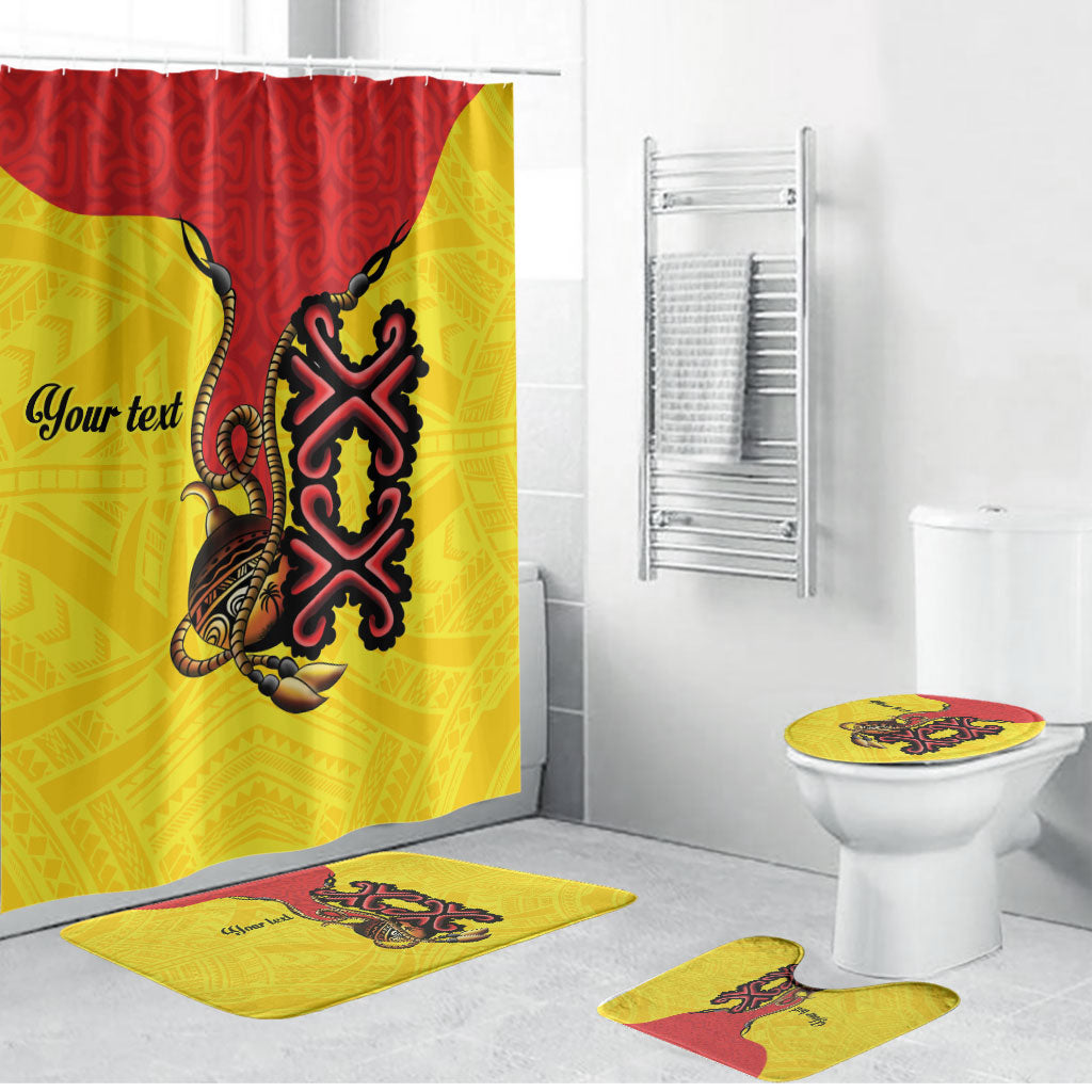 Personalised Papua New Guinea Oro Necklace Bathroom Set Gold Melanesia Traditional Pattern LT9 Bathroom Set (4 pcs) Gold - Polynesian Pride