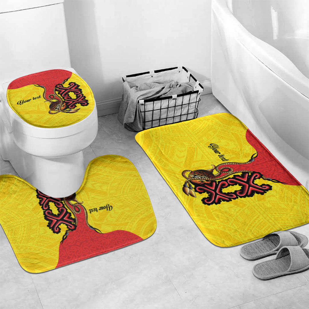 Personalised Papua New Guinea Oro Necklace Bathroom Set Gold Melanesia Traditional Pattern LT9 Mat Set Only (3 pcs) One Size Gold - Polynesian Pride