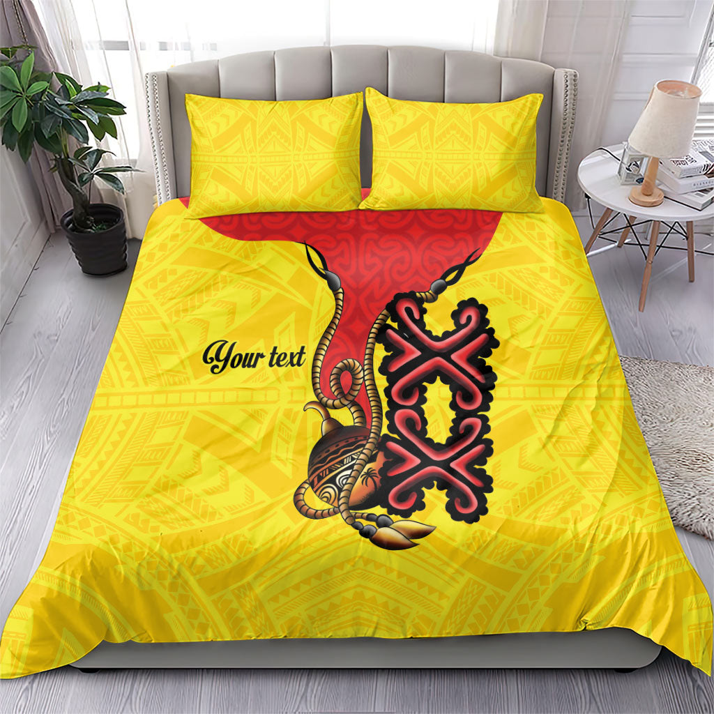 Personalised Papua New Guinea Oro Necklace Bedding Set Gold Melanesia Traditional Pattern LT9 - Polynesian Pride