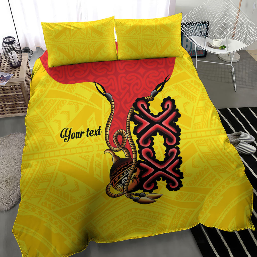 Personalised Papua New Guinea Oro Necklace Bedding Set Gold Melanesia Traditional Pattern LT9 - Polynesian Pride