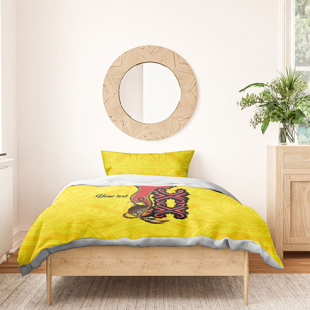 Personalised Papua New Guinea Oro Necklace Bedding Set Gold Melanesia Traditional Pattern LT9 - Polynesian Pride