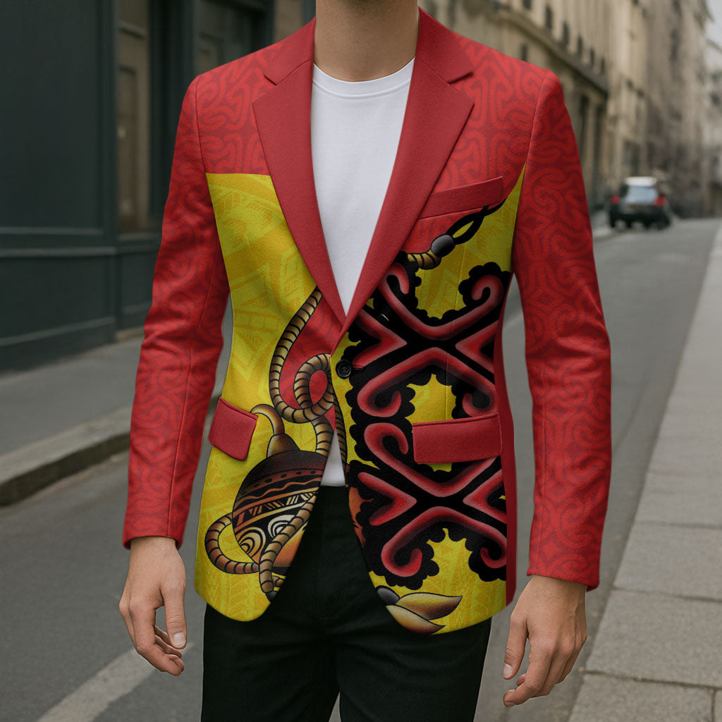 Personalised Papua New Guinea Oro Necklace Blazer Gold Melanesia Traditional Pattern LT9 - Polynesian Pride