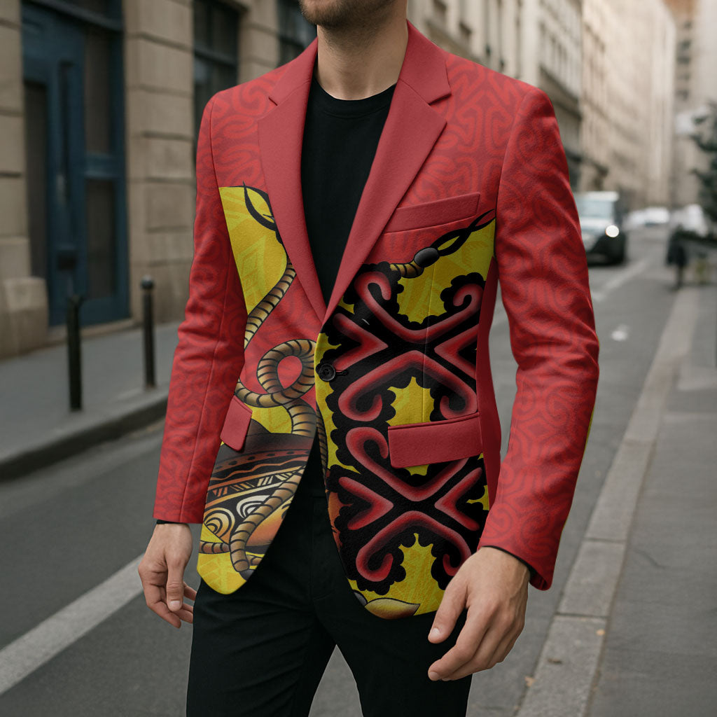 Personalised Papua New Guinea Oro Necklace Blazer Gold Melanesia Traditional Pattern LT9 - Polynesian Pride