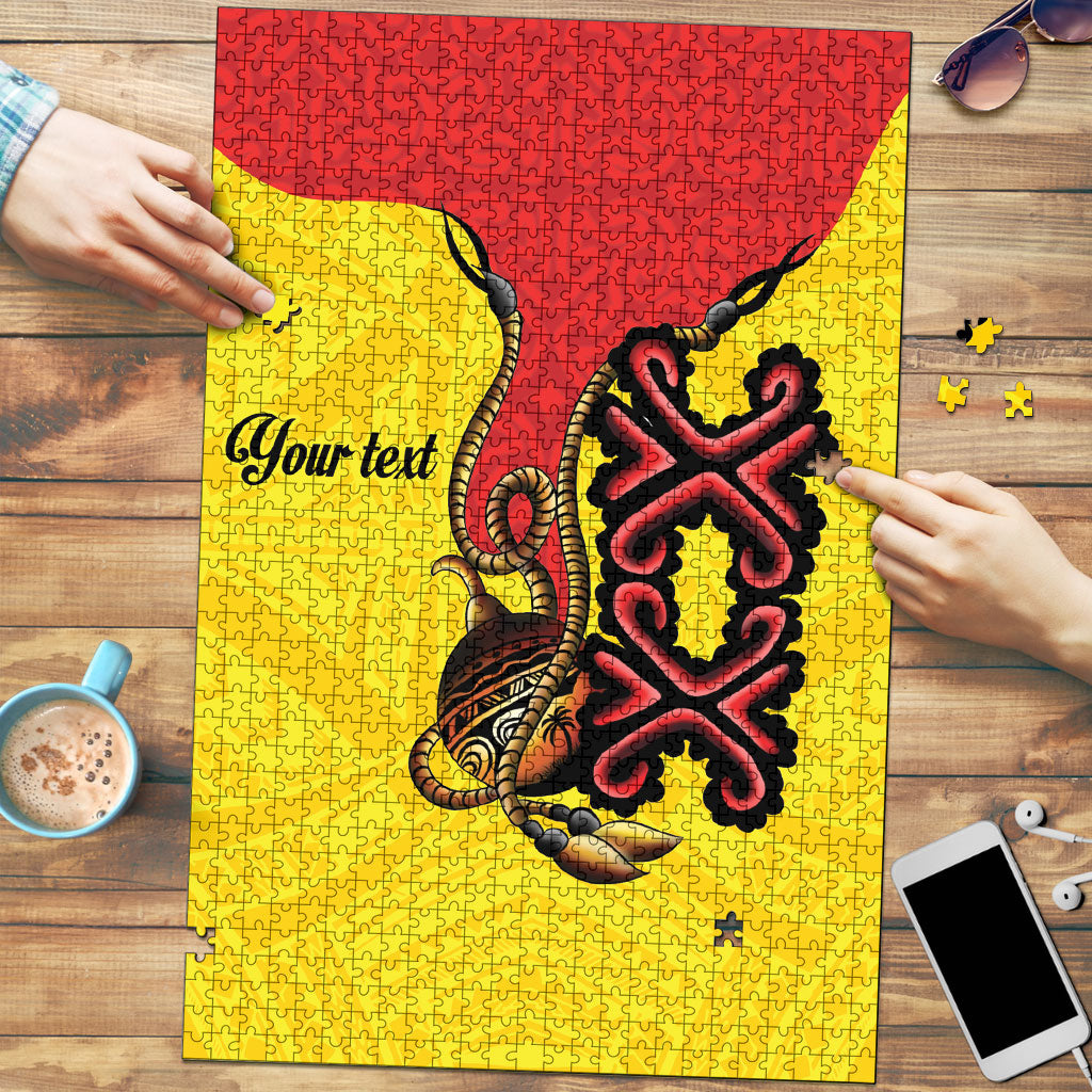 Personalised Papua New Guinea Oro Necklace Puzzle Gold Melanesia Traditional Pattern LT9 Gold - Polynesian Pride
