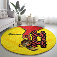 Personalised Papua New Guinea Oro Necklace Round Carpet Gold Melanesia Traditional Pattern LT9 - Polynesian Pride