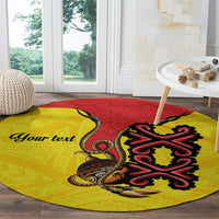 Personalised Papua New Guinea Oro Necklace Round Carpet Gold Melanesia Traditional Pattern LT9 - Polynesian Pride