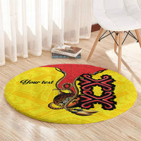 Personalised Papua New Guinea Oro Necklace Round Carpet Gold Melanesia Traditional Pattern LT9 - Polynesian Pride