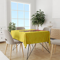 Personalised Papua New Guinea Oro Necklace Tablecloth Gold Melanesia Traditional Pattern LT9 - Polynesian Pride