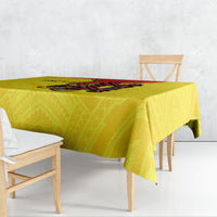 Personalised Papua New Guinea Oro Necklace Tablecloth Gold Melanesia Traditional Pattern LT9 - Polynesian Pride