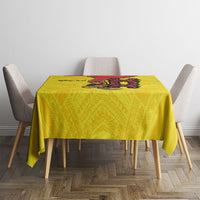 Personalised Papua New Guinea Oro Necklace Tablecloth Gold Melanesia Traditional Pattern LT9 - Polynesian Pride