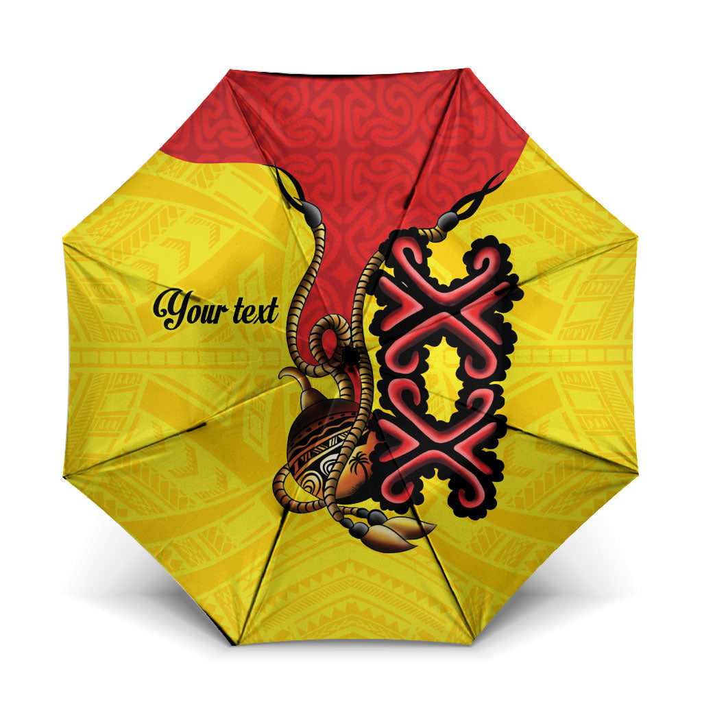 Personalised Papua New Guinea Oro Necklace Umbrella Gold Melanesia Traditional Pattern LT9 One Size Folded 11.42 inch Opened Diameter 37.4 inch Gold - Polynesian Pride