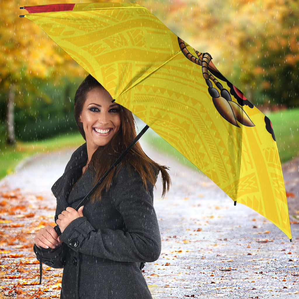 Personalised Papua New Guinea Oro Necklace Umbrella Gold Melanesia Traditional Pattern LT9 - Polynesian Pride