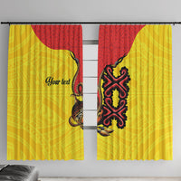 Personalised Papua New Guinea Oro Necklace Window Curtain Gold Melanesia Traditional Pattern LT9 With Hooks Gold - Polynesian Pride