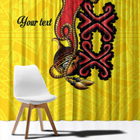 Personalised Papua New Guinea Oro Necklace Window Curtain Gold Melanesia Traditional Pattern LT9 - Polynesian Pride