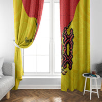 Personalised Papua New Guinea Oro Necklace Window Curtain Gold Melanesia Traditional Pattern LT9 - Polynesian Pride