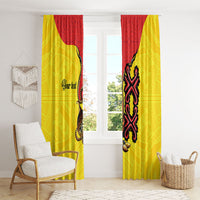 Personalised Papua New Guinea Oro Necklace Window Curtain Gold Melanesia Traditional Pattern LT9 - Polynesian Pride