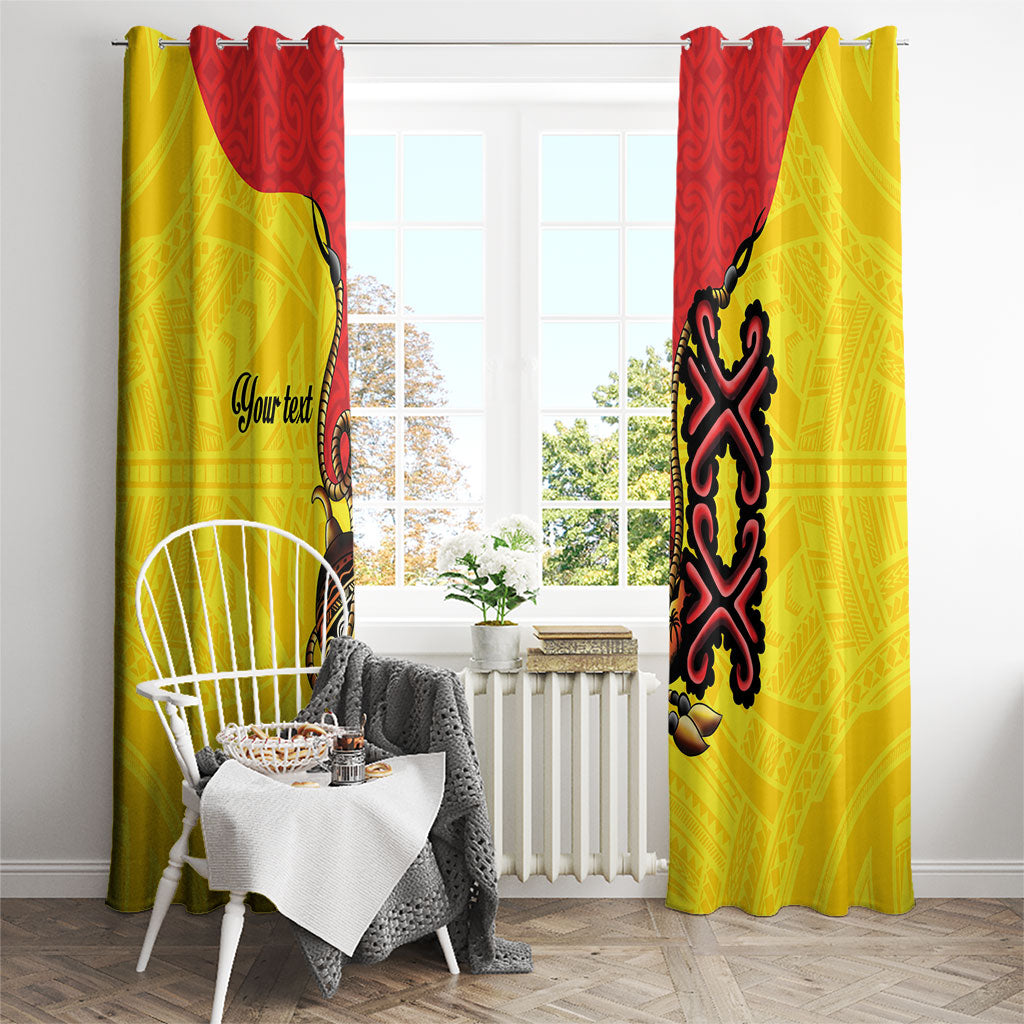 Personalised Papua New Guinea Oro Necklace Window Curtain Gold Melanesia Traditional Pattern LT9 - Polynesian Pride