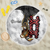 Personalised Papua New Guinea Oro Necklace Beach Blanket Black Melanesia Traditional Pattern LT9 One Size 150cm Black - Polynesian Pride
