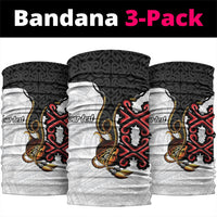 Personalised Papua New Guinea Oro Necklace Neck Gaiter Black Melanesia Traditional Pattern LT9 package One Size: 25*50cm Black - Polynesian Pride