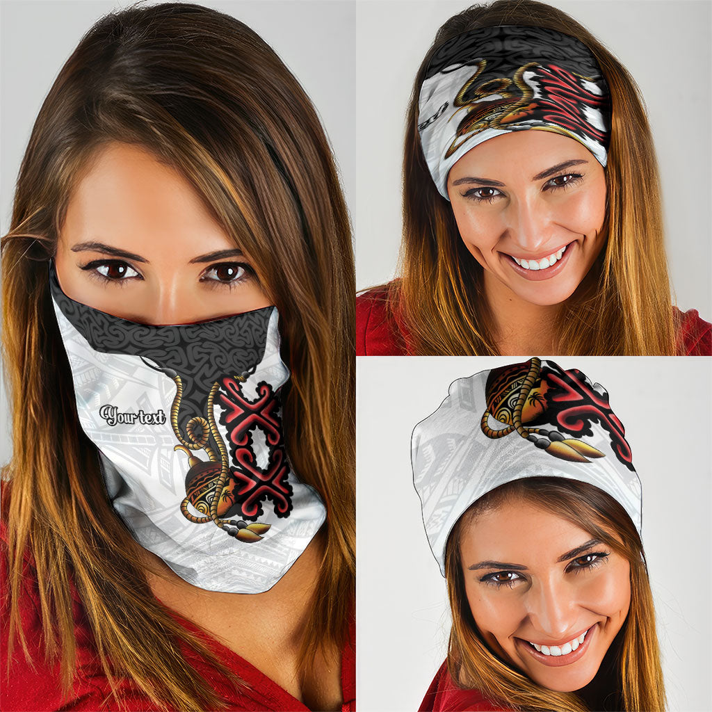 Personalised Papua New Guinea Oro Necklace Neck Gaiter Black Melanesia Traditional Pattern LT9 - Polynesian Pride