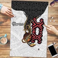 Personalised Papua New Guinea Oro Necklace Puzzle Black Melanesia Traditional Pattern LT9 Black - Polynesian Pride