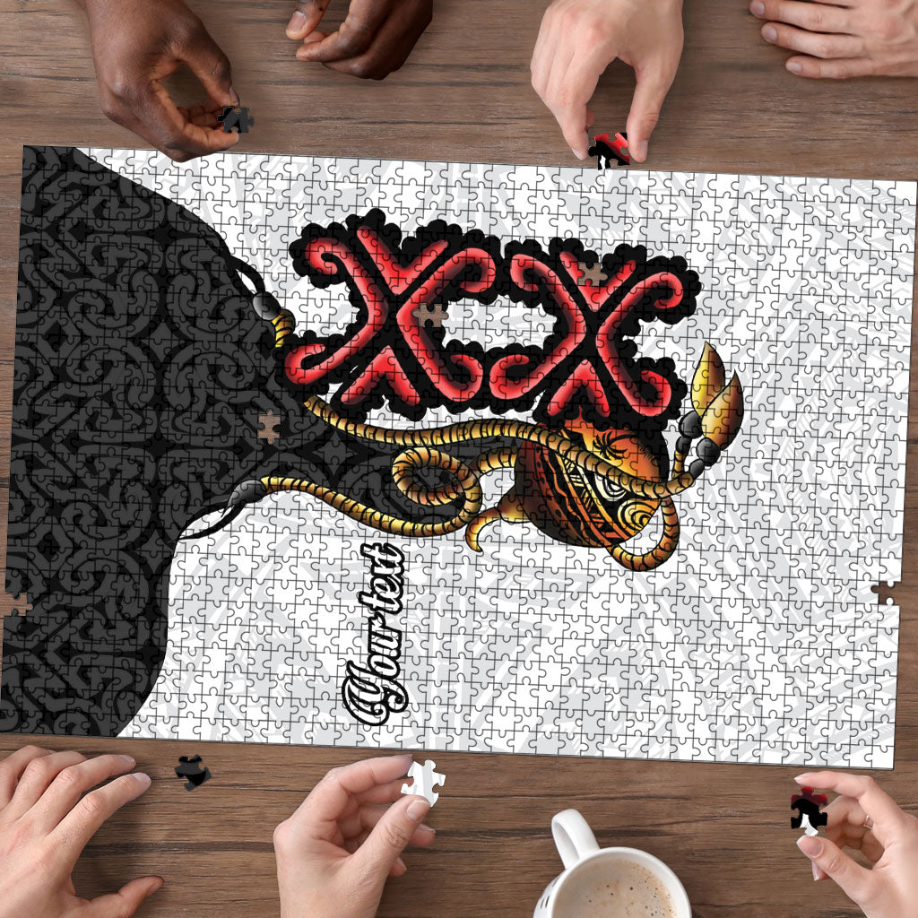 Personalised Papua New Guinea Oro Necklace Puzzle Black Melanesia Traditional Pattern LT9 - Polynesian Pride
