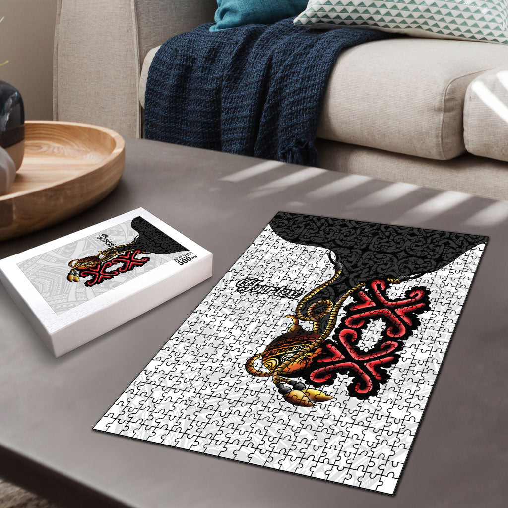 Personalised Papua New Guinea Oro Necklace Puzzle Black Melanesia Traditional Pattern LT9 - Polynesian Pride