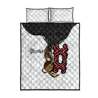 Personalised Papua New Guinea Oro Necklace Quilt Bed Set Black Melanesia Traditional Pattern LT9 - Polynesian Pride