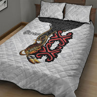 Personalised Papua New Guinea Oro Necklace Quilt Bed Set Black Melanesia Traditional Pattern LT9 - Polynesian Pride