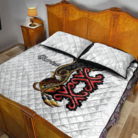 Personalised Papua New Guinea Oro Necklace Quilt Bed Set Black Melanesia Traditional Pattern LT9 - Polynesian Pride