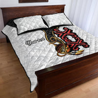 Personalised Papua New Guinea Oro Necklace Quilt Bed Set Black Melanesia Traditional Pattern LT9 - Polynesian Pride