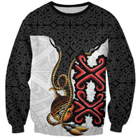 Personalised Papua New Guinea Oro Necklace Sweatshirt Black Melanesia Traditional Pattern LT9 Unisex Black - Polynesian Pride