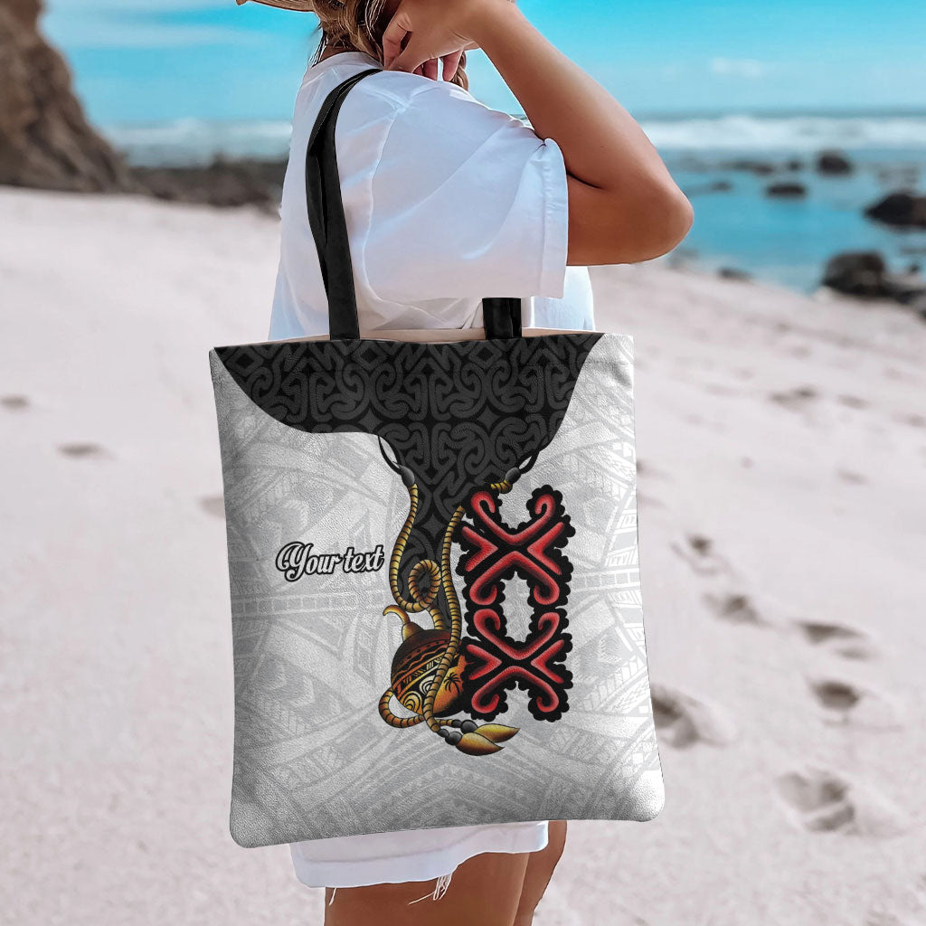 Personalised Papua New Guinea Oro Necklace Tote Bag Black Melanesia Traditional Pattern LT9 - Polynesian Pride