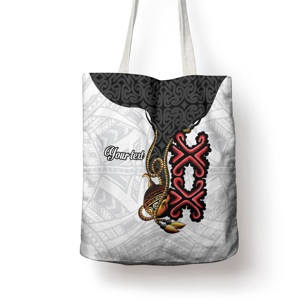 Personalised Papua New Guinea Oro Necklace Tote Bag Black Melanesia Traditional Pattern LT9 - Polynesian Pride