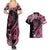 Polynesian Floral Butterfly Couples Matching Summer Maxi Dress and Hawaiian Shirt Breast Cancer Pink Ribbon LT9 - Polynesian Pride