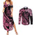 Polynesian Floral Butterfly Couples Matching Summer Maxi Dress and Long Sleeve Button Shirts Breast Cancer Pink Ribbon LT9 Pink - Polynesian Pride