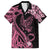 Polynesian Floral Butterfly Family Matching Mermaid Dress and Hawaiian Shirt Breast Cancer Pink Ribbon LT9 Dad's Shirt - Short Sleeve Pink - Polynesian Pride