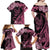 Polynesian Floral Butterfly Family Matching Off Shoulder Long Sleeve Dress and Hawaiian Shirt Breast Cancer Pink Ribbon LT9 - Polynesian Pride