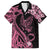 Polynesian Floral Butterfly Family Matching Off Shoulder Long Sleeve Dress and Hawaiian Shirt Breast Cancer Pink Ribbon LT9 Dad's Shirt - Short Sleeve Pink - Polynesian Pride