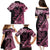 Polynesian Floral Butterfly Family Matching Puletasi Dress and Hawaiian Shirt Breast Cancer Pink Ribbon LT9 - Polynesian Pride