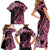 Polynesian Floral Butterfly Family Matching Short Sleeve Bodycon Dress and Hawaiian Shirt Breast Cancer Pink Ribbon LT9 - Polynesian Pride