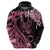 Polynesian Floral Butterfly Hoodie Breast Cancer Pink Ribbon LT9 - Polynesian Pride