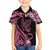 Polynesian Floral Butterfly Kid Hawaiian Shirt Breast Cancer Pink Ribbon LT9 - Polynesian Pride