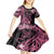 Polynesian Floral Butterfly Kid Short Sleeve Dress Breast Cancer Pink Ribbon LT9 - Polynesian Pride