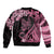 Personalised Polynesian Floral Butterfly Bomber Jacket Breast Cancer Pink Ribbon LT9 - Polynesian Pride