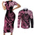 Personalised Polynesian Floral Butterfly Couples Matching Short Sleeve Bodycon Dress and Long Sleeve Button Shirts Breast Cancer Pink Ribbon LT9 Pink - Polynesian Pride