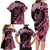 Personalised Polynesian Floral Butterfly Family Matching Long Sleeve Bodycon Dress and Hawaiian Shirt Breast Cancer Pink Ribbon LT9 - Polynesian Pride