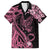 Personalised Polynesian Floral Butterfly Family Matching Puletasi Dress and Hawaiian Shirt Breast Cancer Pink Ribbon LT9 Dad's Shirt - Short Sleeve Pink - Polynesian Pride