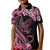 Personalised Polynesian Floral Butterfly Kid Polo Shirt Breast Cancer Pink Ribbon LT9 Kid Pink - Polynesian Pride